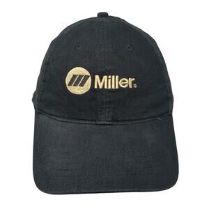 Miller Fitted Baseball Cap Black XL Lightweight Embroidered 6 Panel NU-Fit